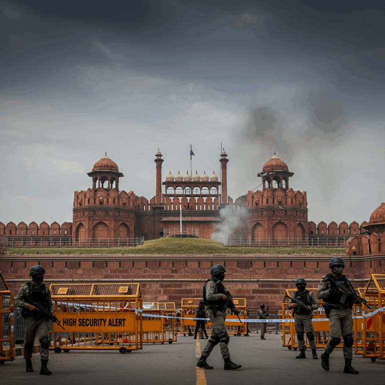 Illustration for: Delhi Red Fort Blast Prompts High Security Alert