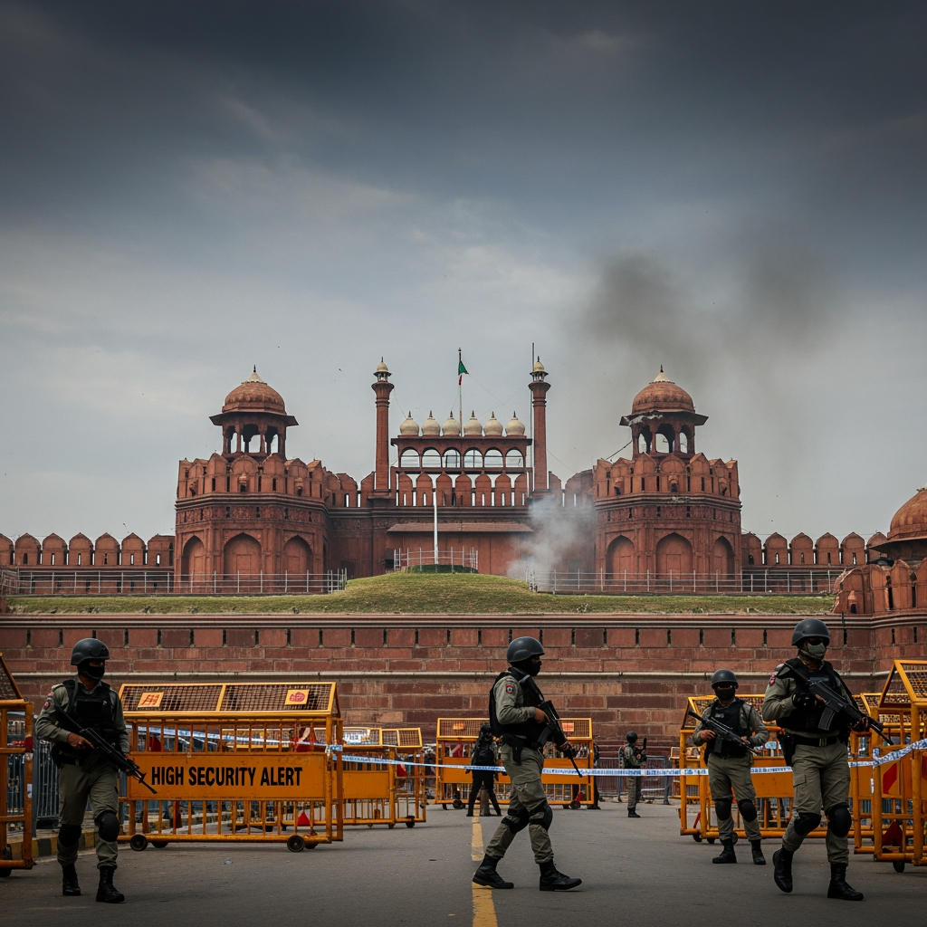 Illustration for: Delhi Red Fort Blast Prompts High Security Alert