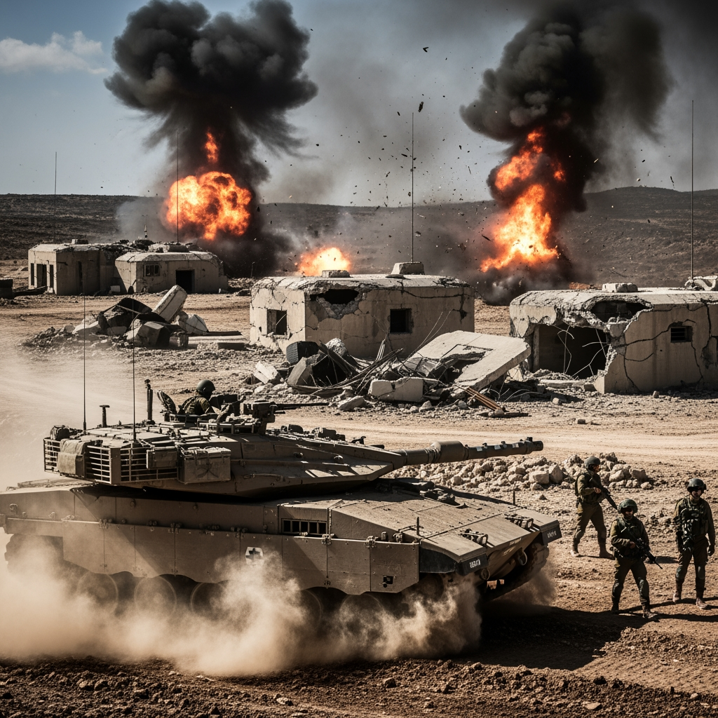 Illustration for: Israeli Army Destroys Military Installations
