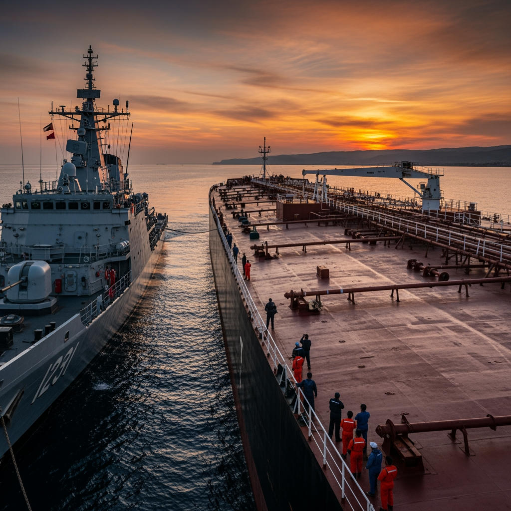 Illustration for: Iran Poses Global Threat, Stops Oil Tanker