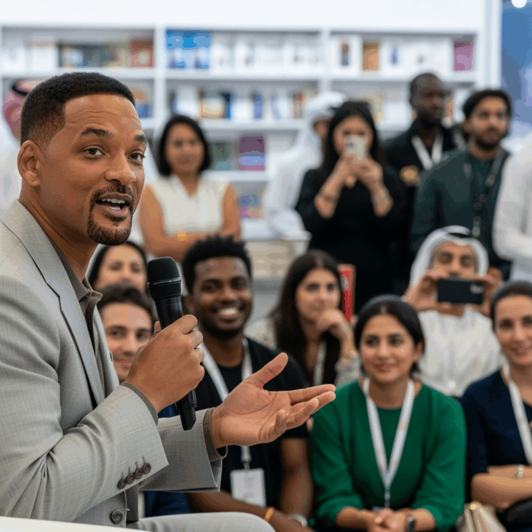 Illustration for: Will Smith Shines at Sharjah Book Fair