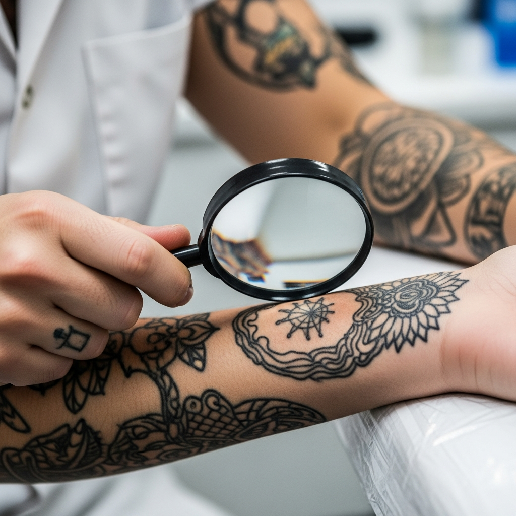 Illustration for: No Link Found Between Tattoos and Skin Cancer Risk