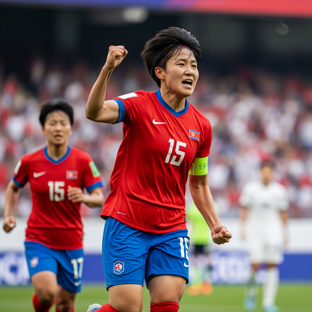 Illustration for: North Korea's Women's Football Triumph Sparks Pride