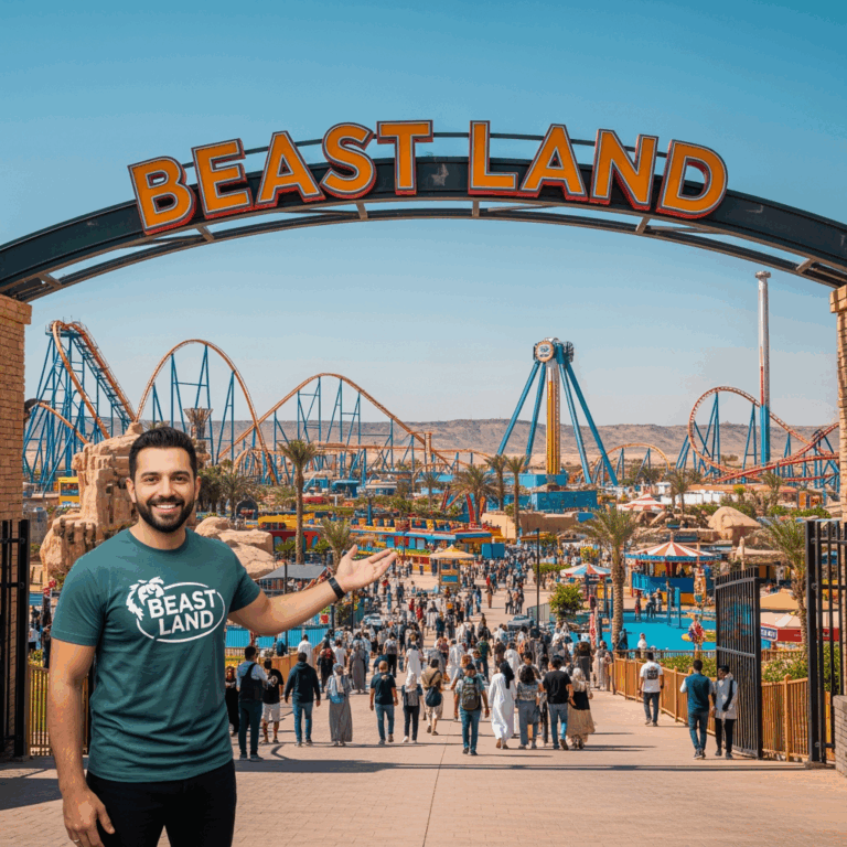 Illustration for: MrBeast Opens 'Beast Land' in Saudi Arabia