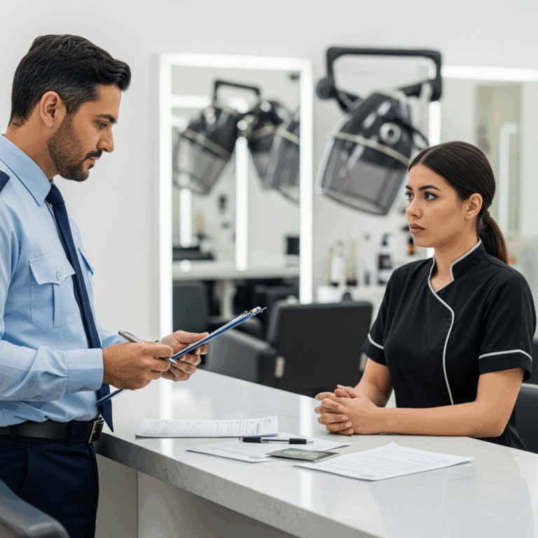 Illustration for: Dubai Salon Inspection Uncovers Visa Violations