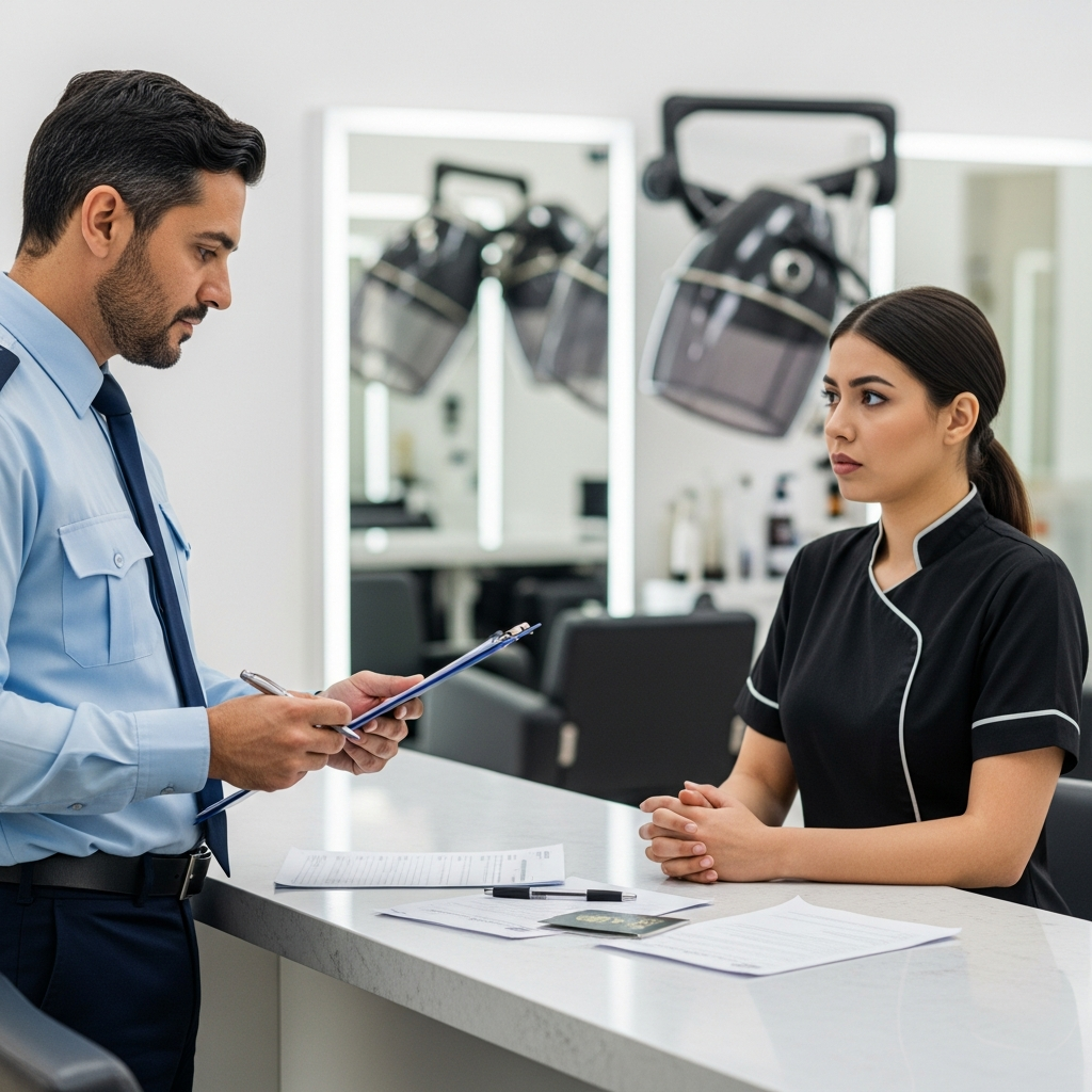 Illustration for: Dubai Salon Inspection Uncovers Visa Violations