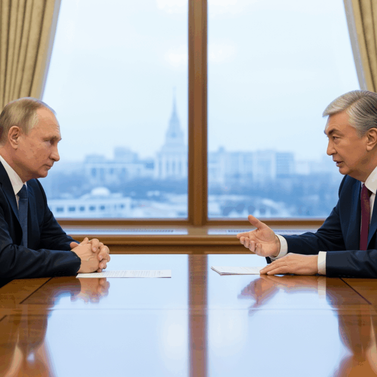 Illustration for: Putin and Tokayev Discuss Bilateral Relations