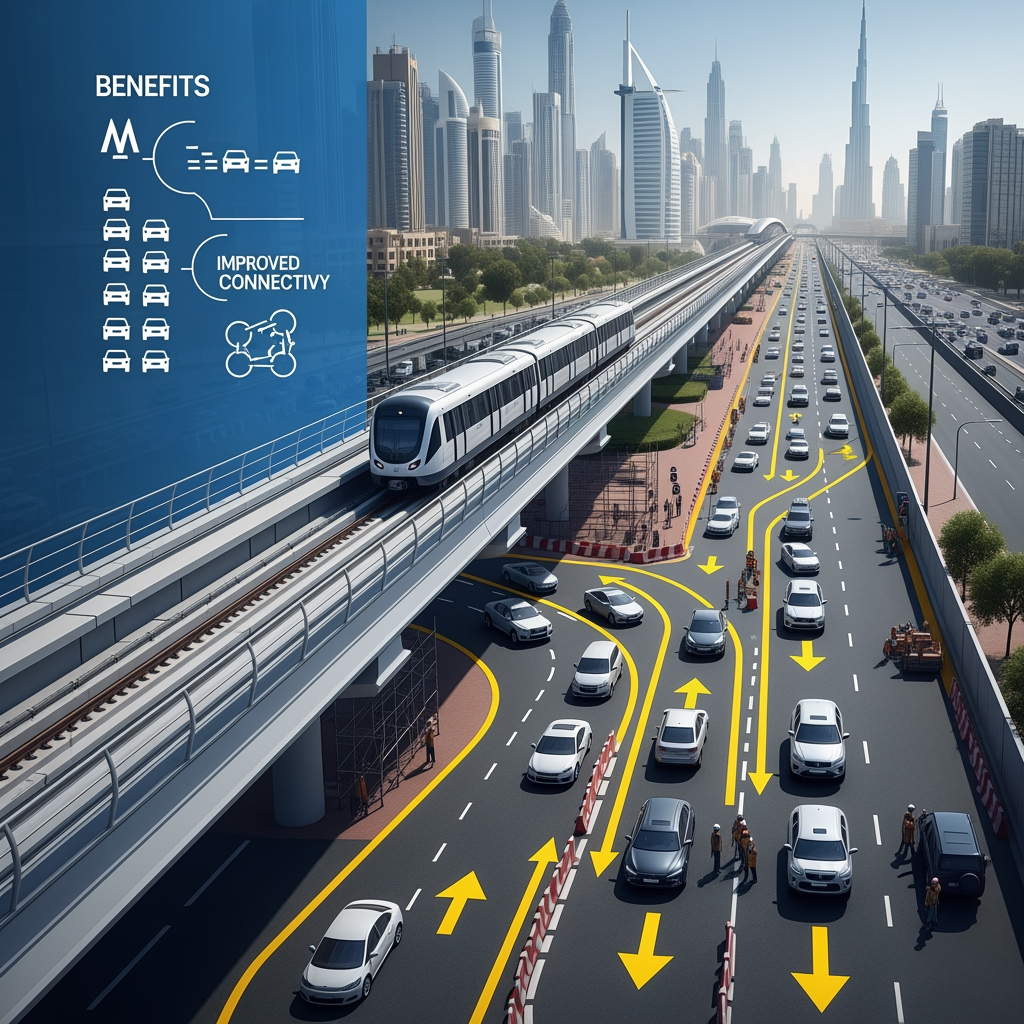 Illustration for: Dubai's Blue Line: Traffic Diversions and Benefits