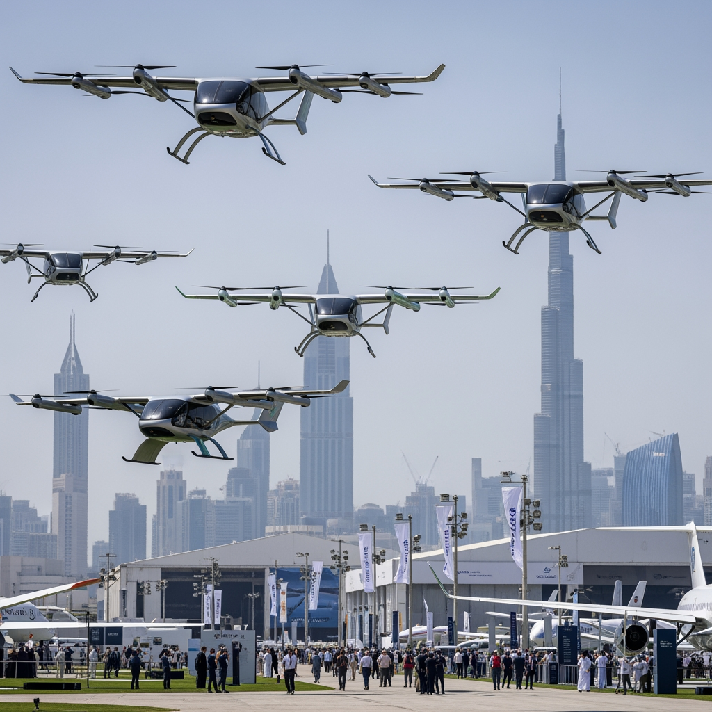 Illustration for: Dubai Airshow 2025: Electric Air Taxis Take Flight