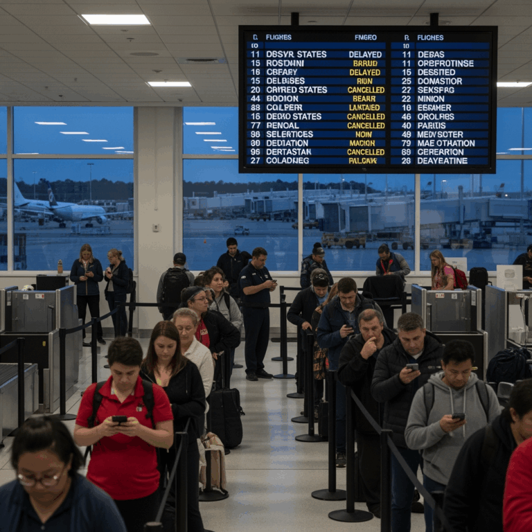 Illustration for: US Air Travel Faces Major Disruptions Amid Shutdown