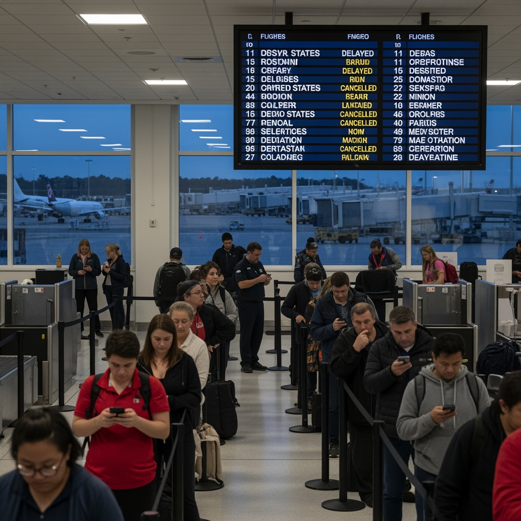 Illustration for: US Air Travel Faces Major Disruptions Amid Shutdown