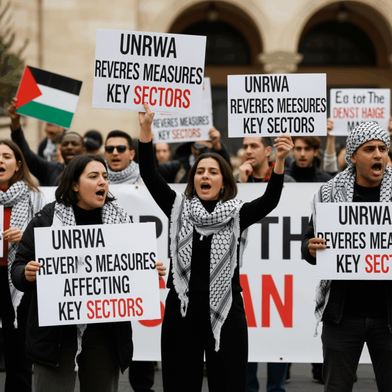 Illustration for: Protests Demand UNRWA Reverses Measures Affecting Key Sectors