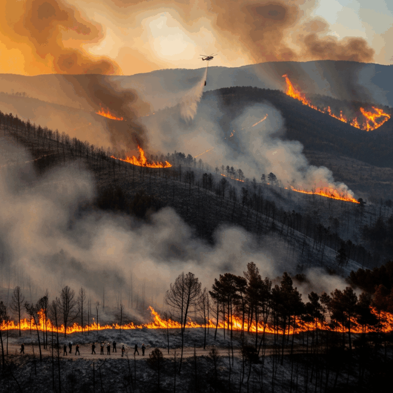 Illustration for: Lebanese Fires: Aerial Efforts and Human Impact
