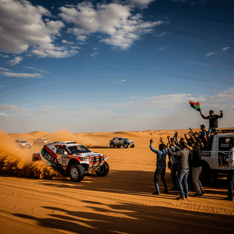 Illustration for: Libyan Desert Rally: A Celebration of Challenge and Unity