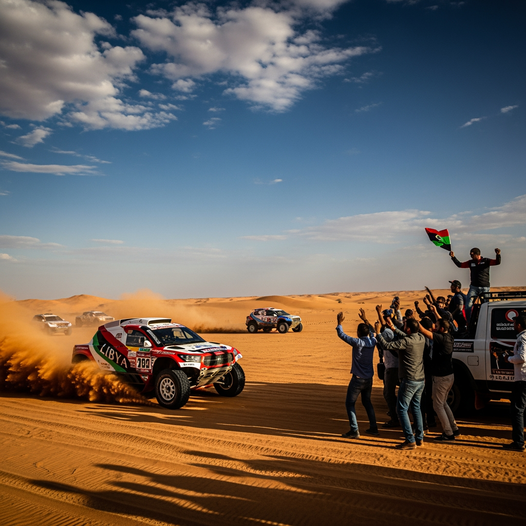 Illustration for: Libyan Desert Rally: A Celebration of Challenge and Unity