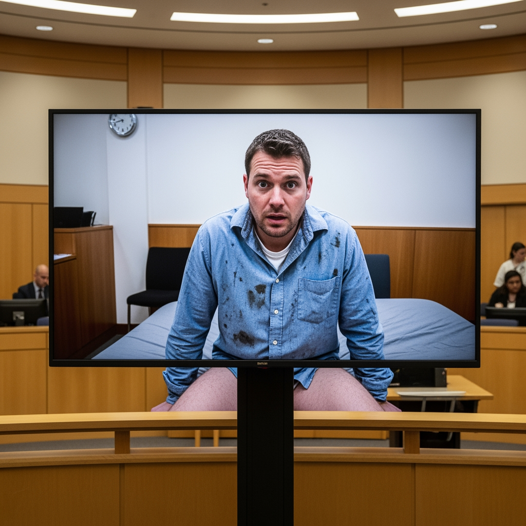 Illustration for: Detroit Officer Appears in Court Video Without Pants