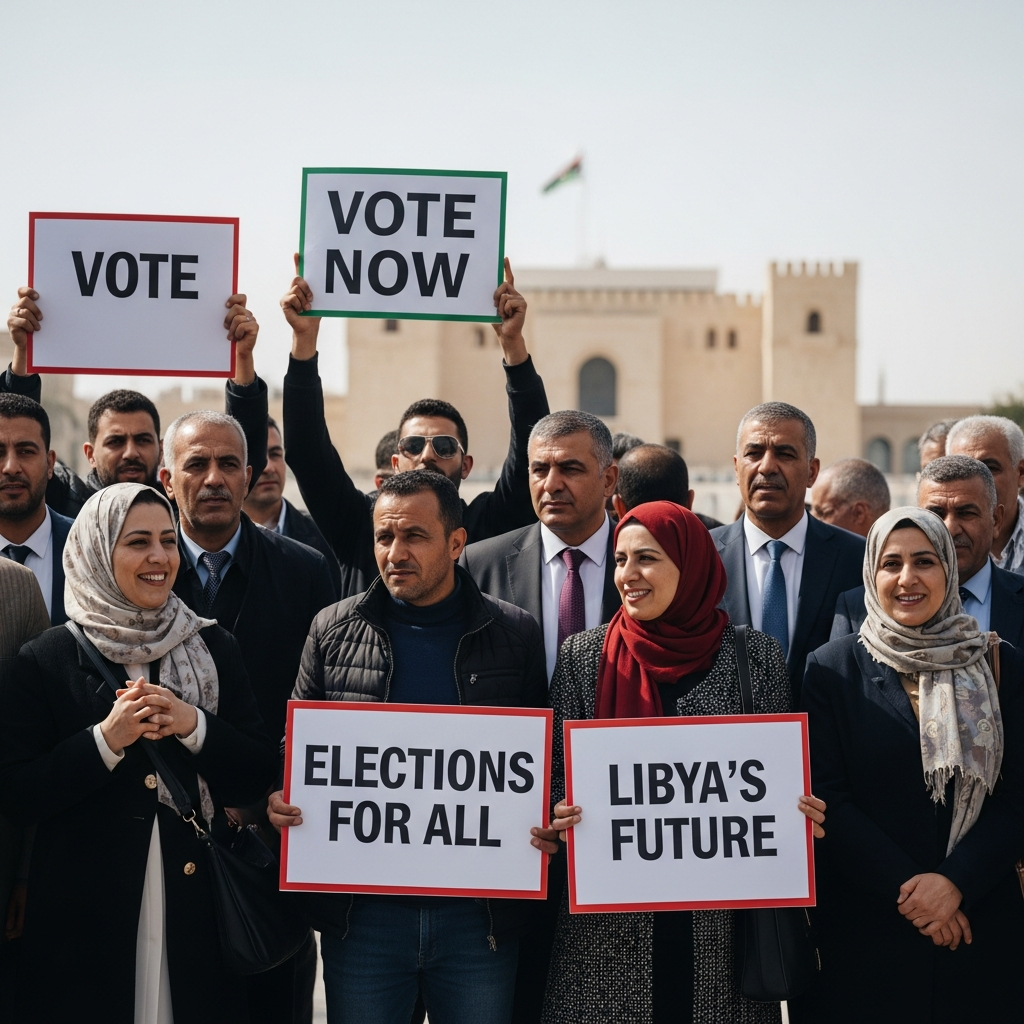 Illustration for: Libya's Call for Prompt Elections