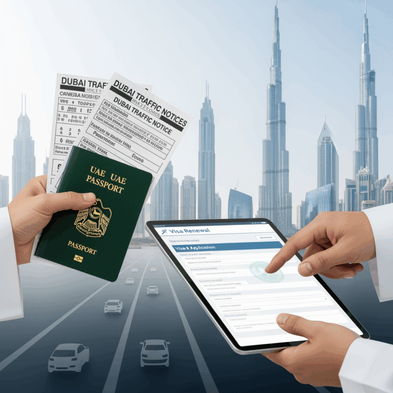 Illustration for: Dubai Links Traffic Fines to Visa Renewals