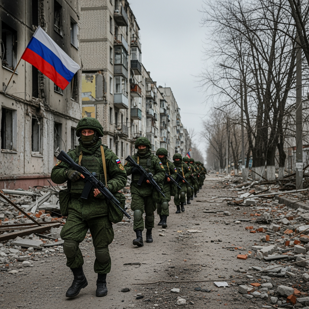 Illustration for: Russian Forces Advance in Kupiansk Liberation