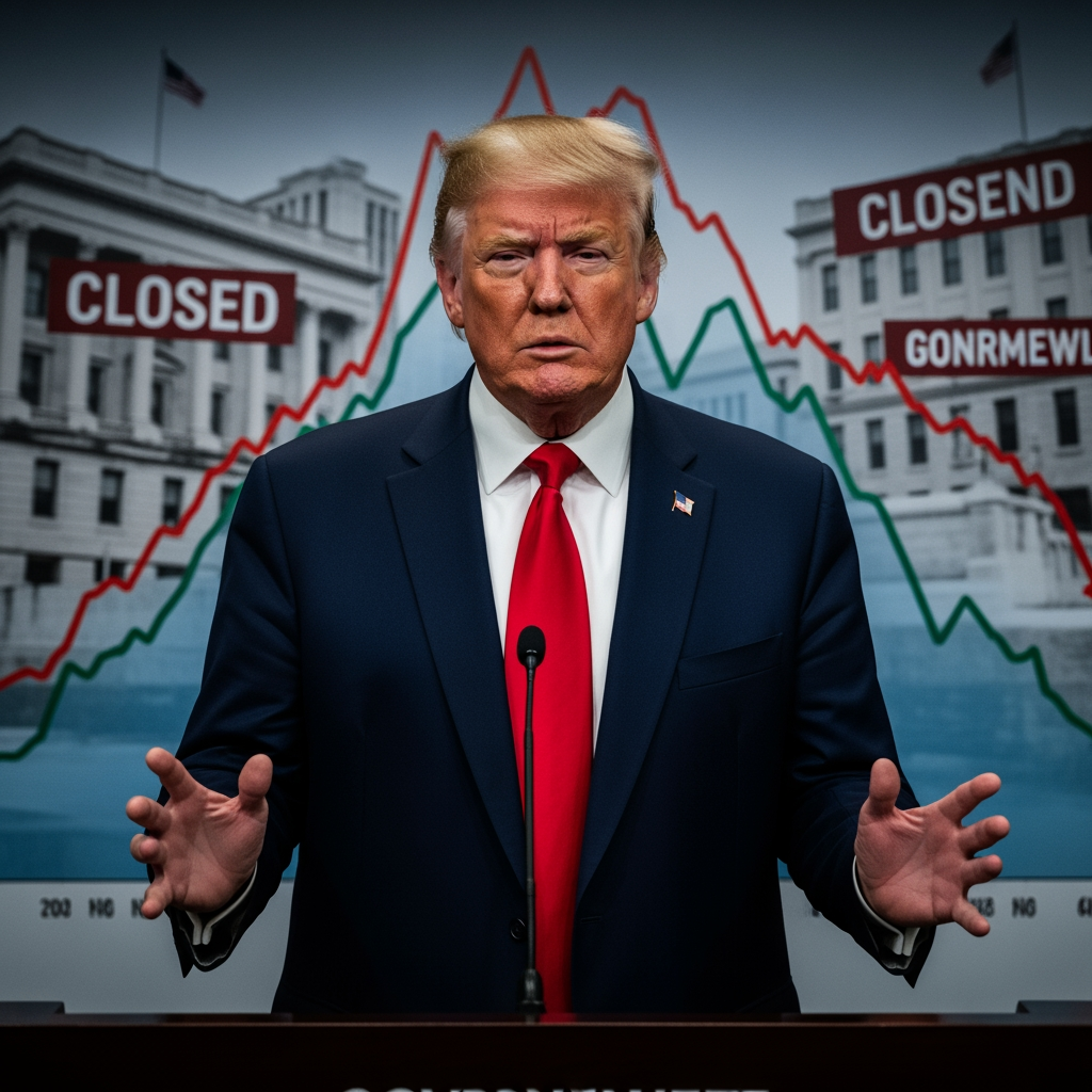 Illustration for: Trump Criticizes Government Shutdown Impact