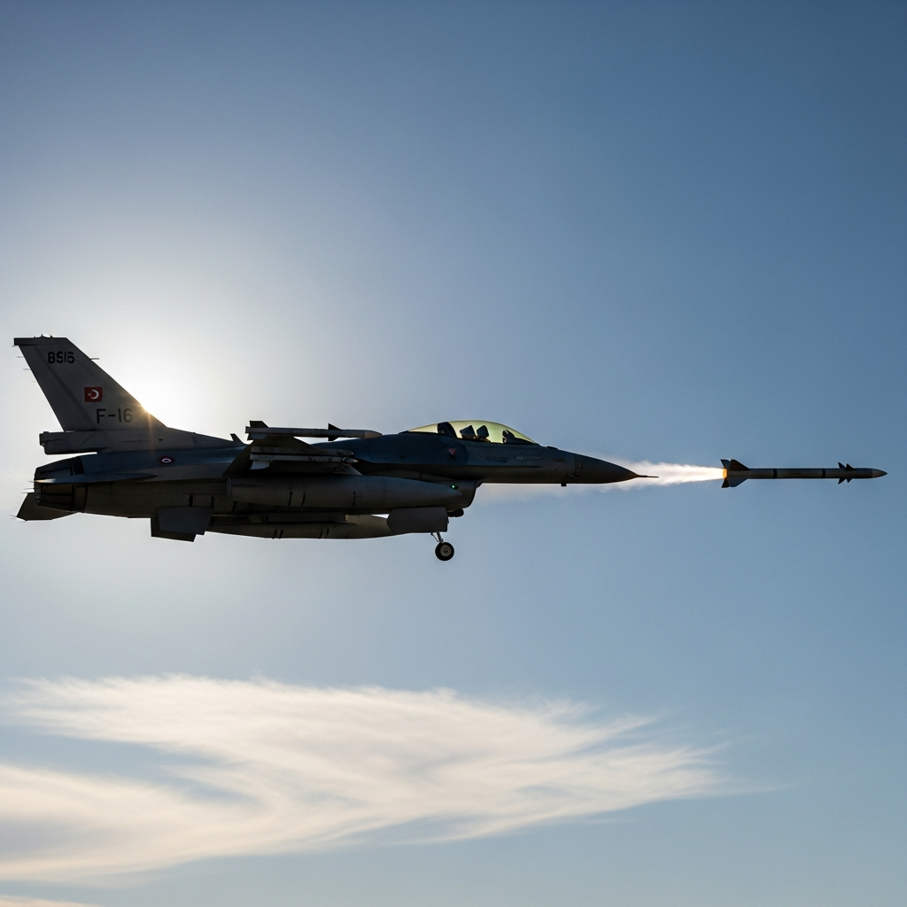 Illustration for: Turkish Fighter Launches Gökdoğan Missile