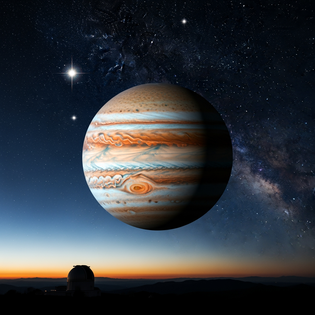 Illustration for: Jupiter's Bright Appearance Tonight