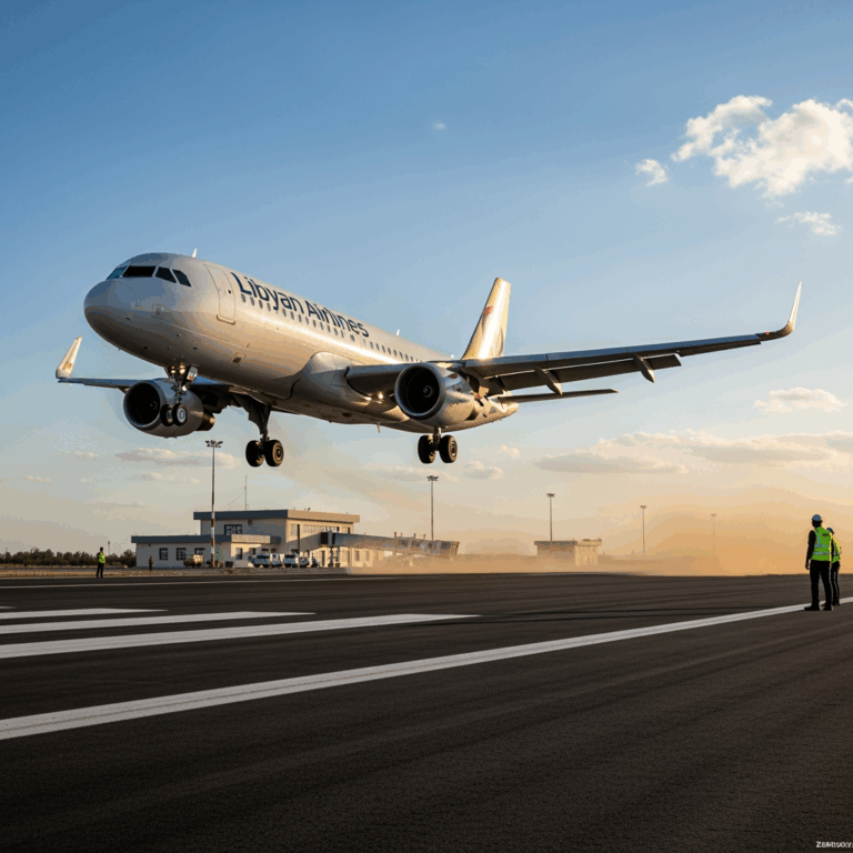 Illustration for: First Flight Lands at Libya's Zella Field Airport