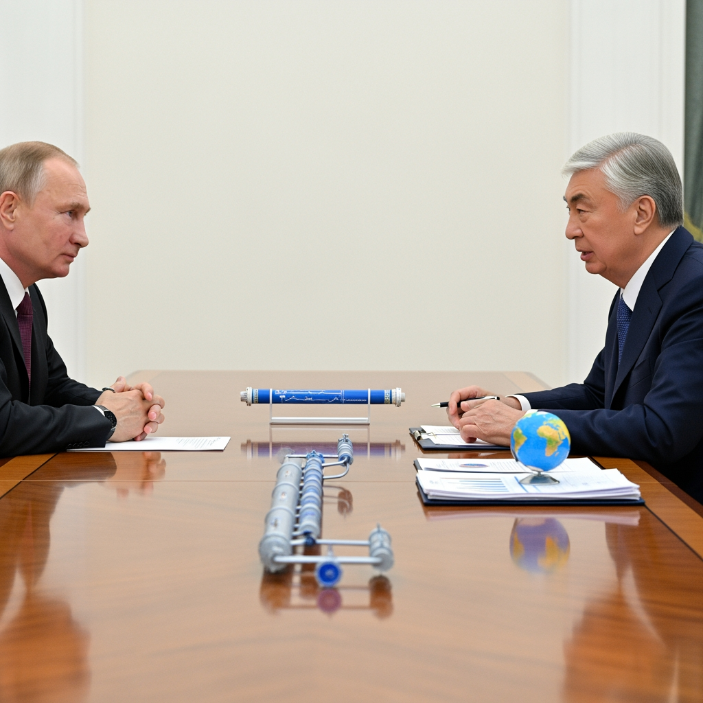 Illustration for: Putin-Tokayev Talks: Economic and Gas Cooperation