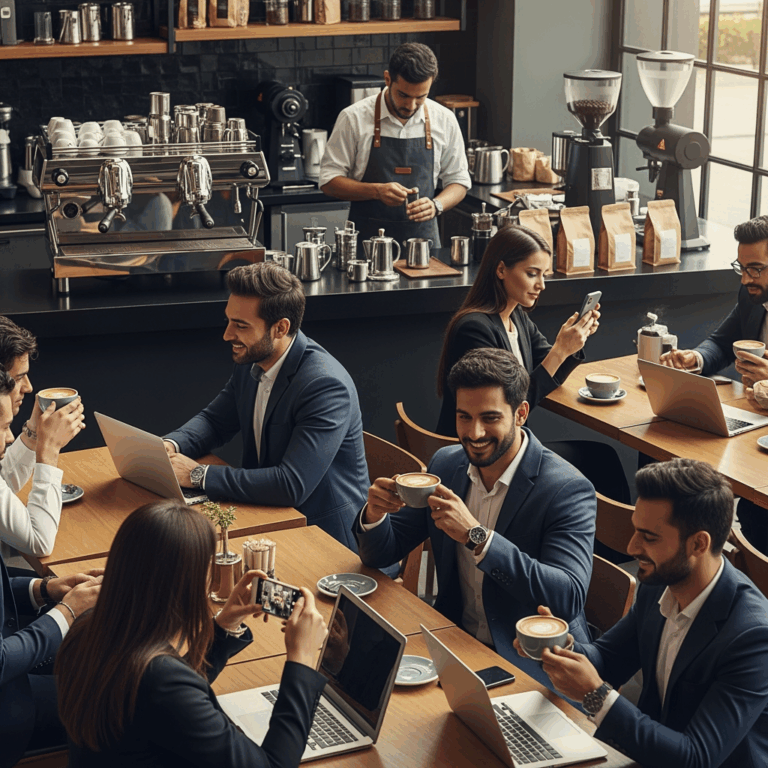Illustration for: UAE's Coffee Culture: Beyond Brew to Lifestyle