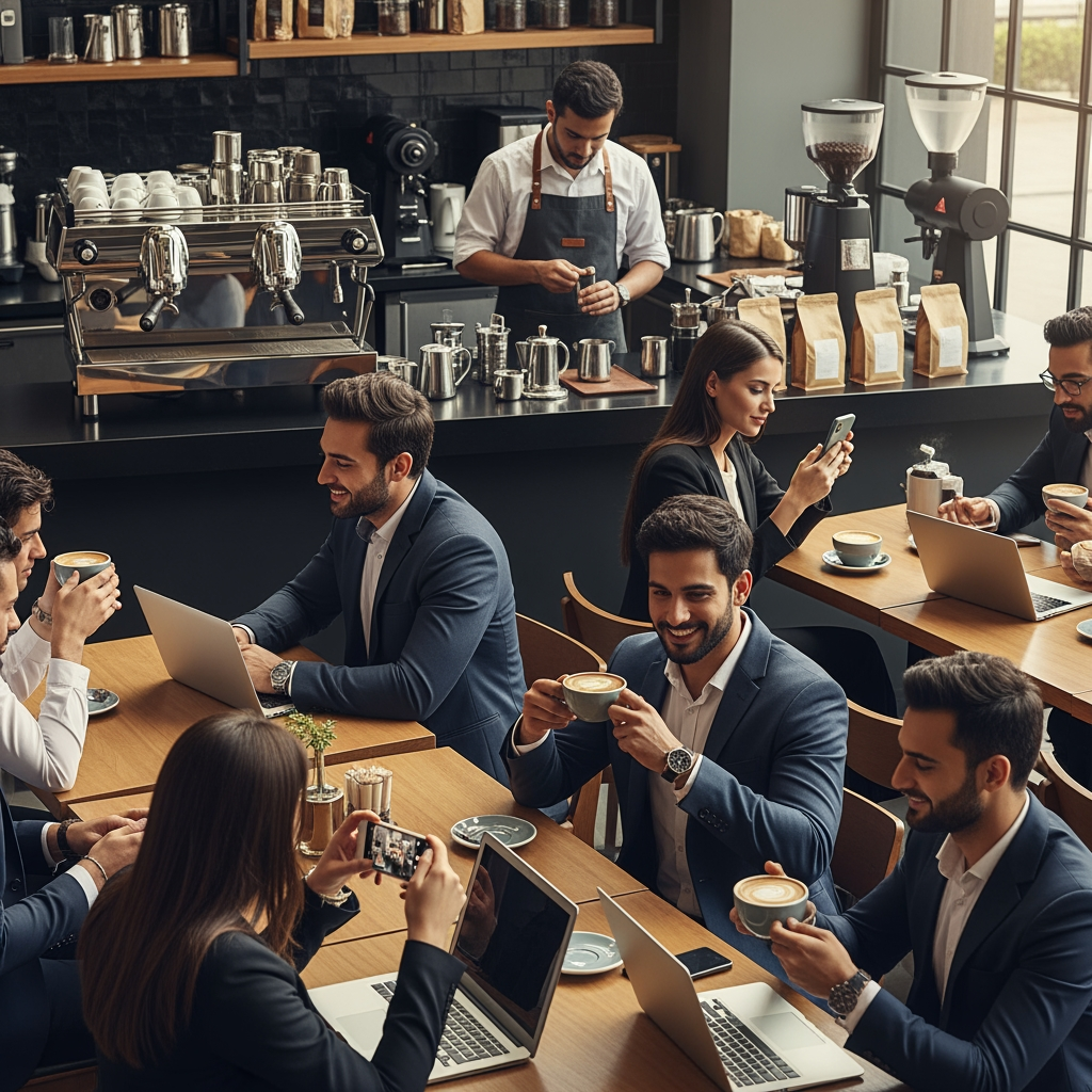 Illustration for: UAE's Coffee Culture: Beyond Brew to Lifestyle