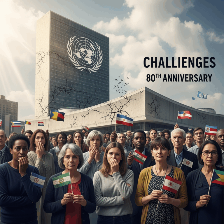 Illustration for: UN Marks 80th Anniversary Amidst Challenges