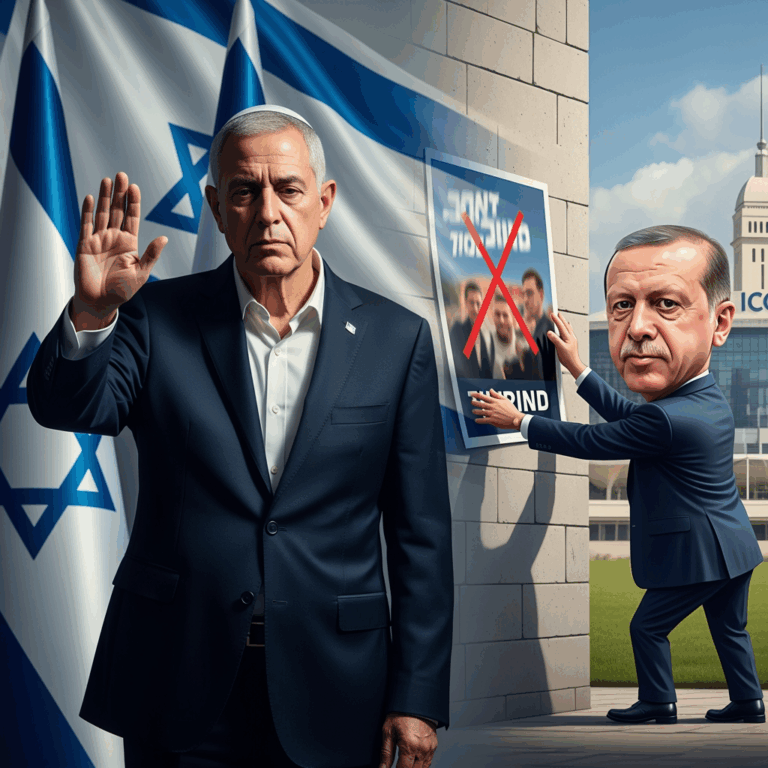 Illustration for: Israel Rejects Erdoğan's Propaganda Trick, ICC Arrest Warrants