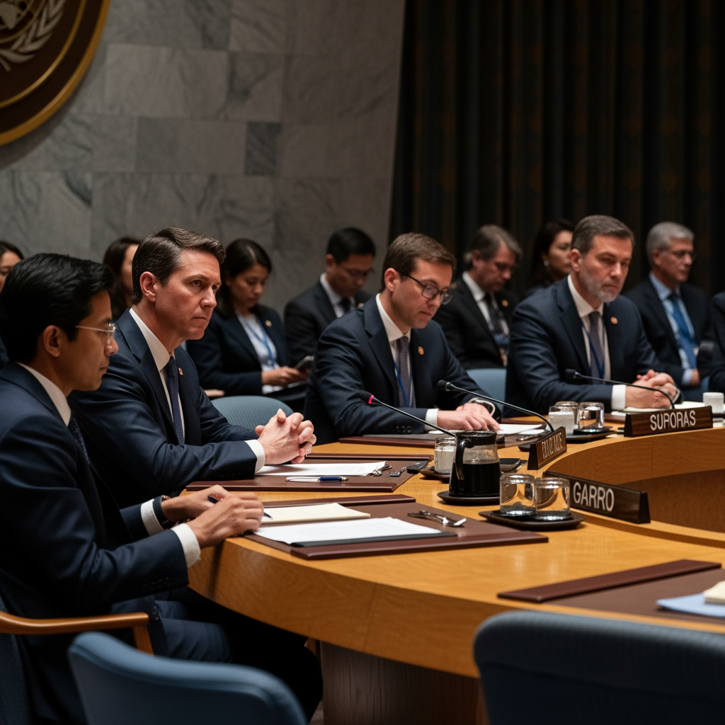 Illustration for: US Begins Security Council Talks on Gaza Ceasefire