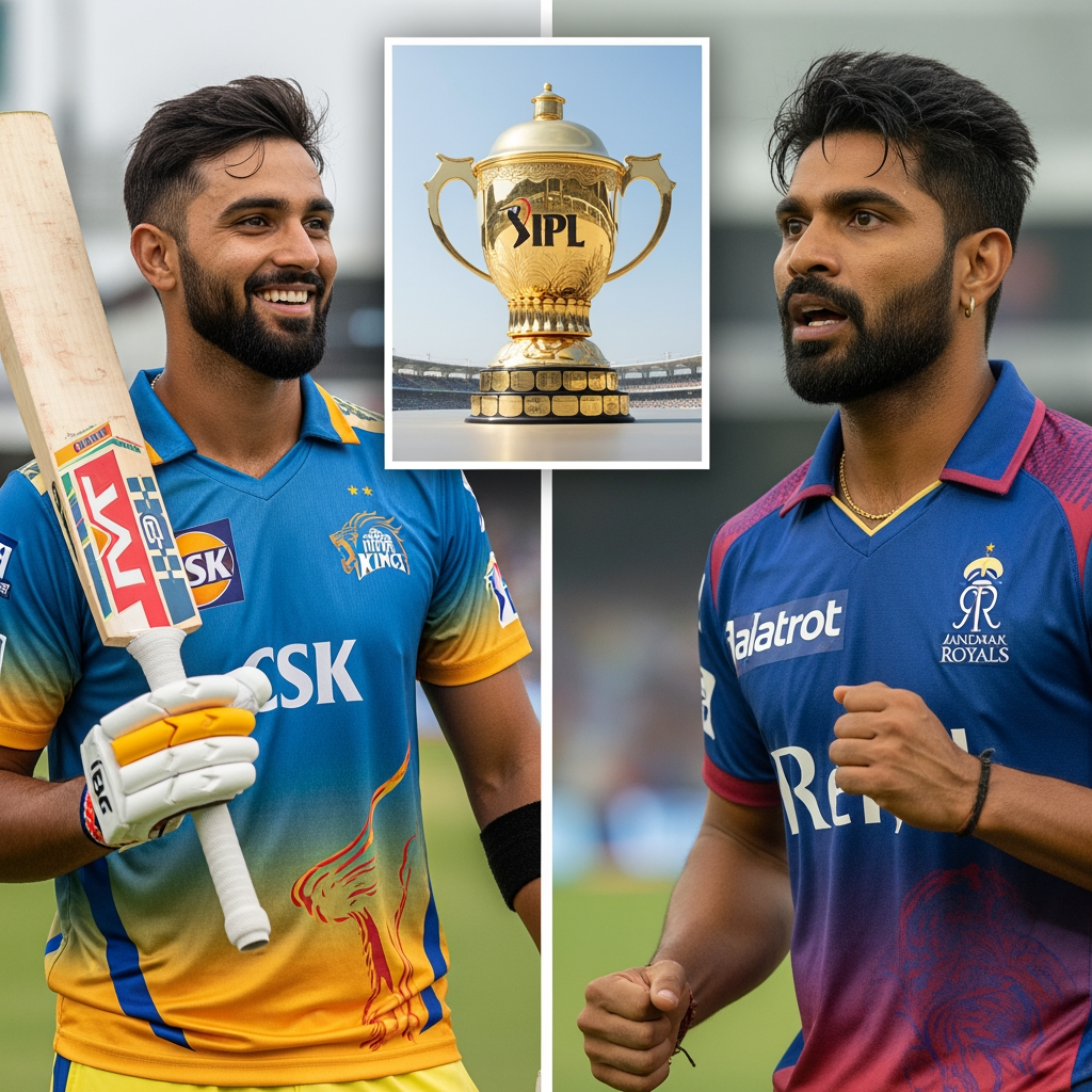 Illustration for: IPL Mega Trade: Samson Joins CSK, Jadeja Returns to RR
