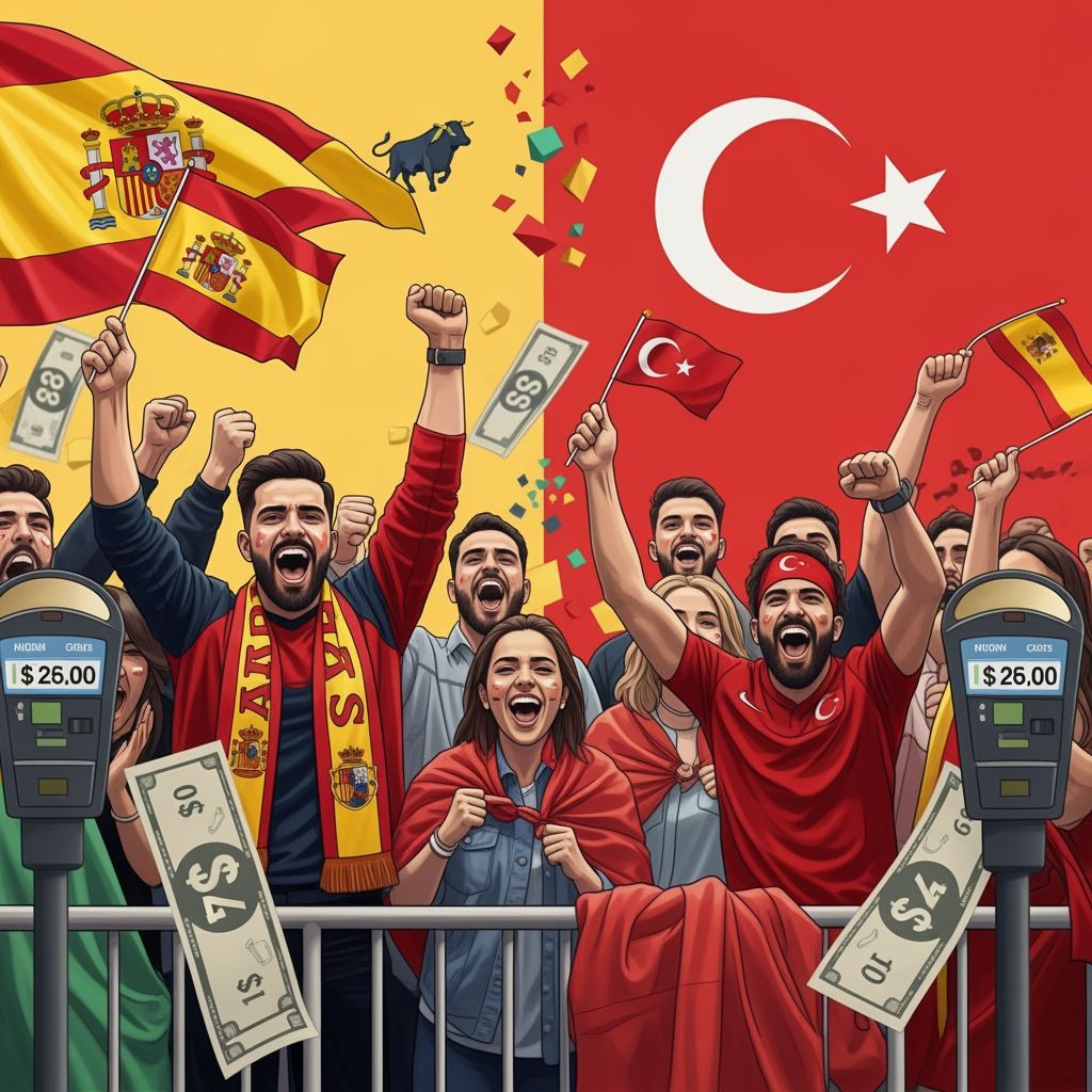 Illustration for: Spain and Turkey Triumph, 2026 World Cup Parking Costs