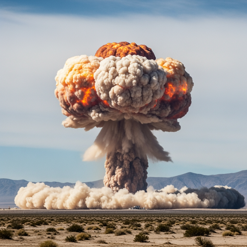 Illustration for: Successful US Nuclear Bomb Tests in Nevada