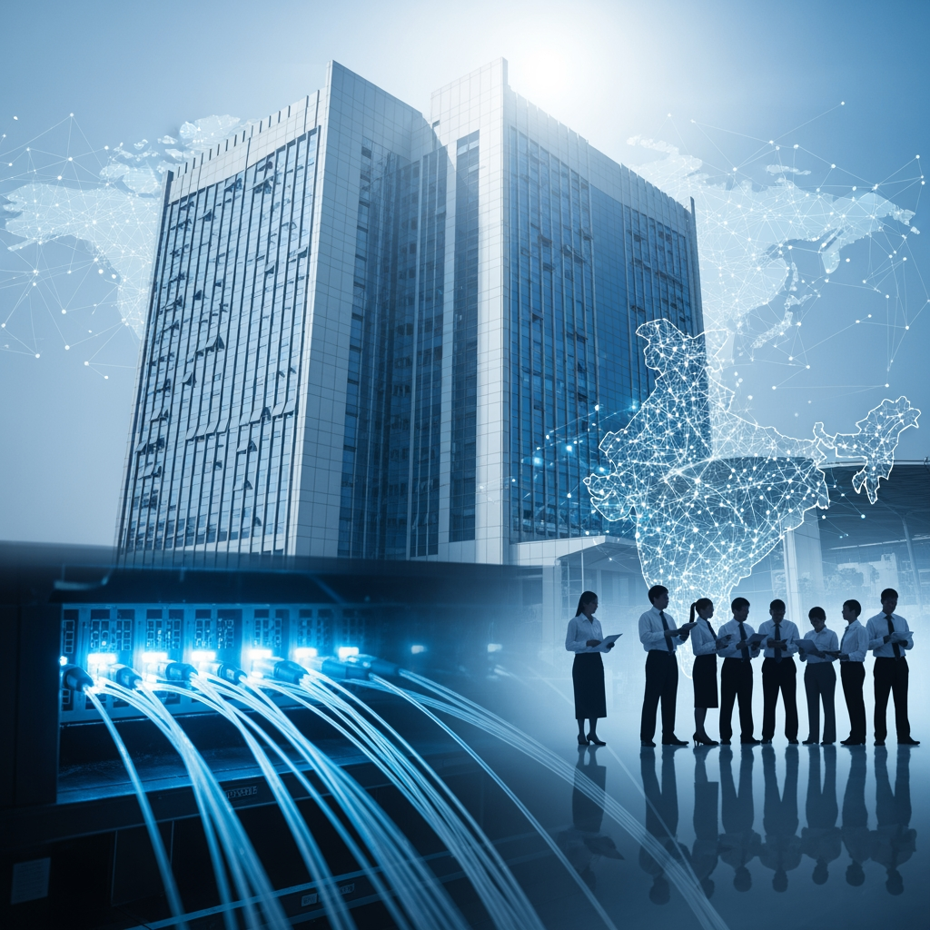 Illustration for: India's Data Center Boom: A Global Digital Leap