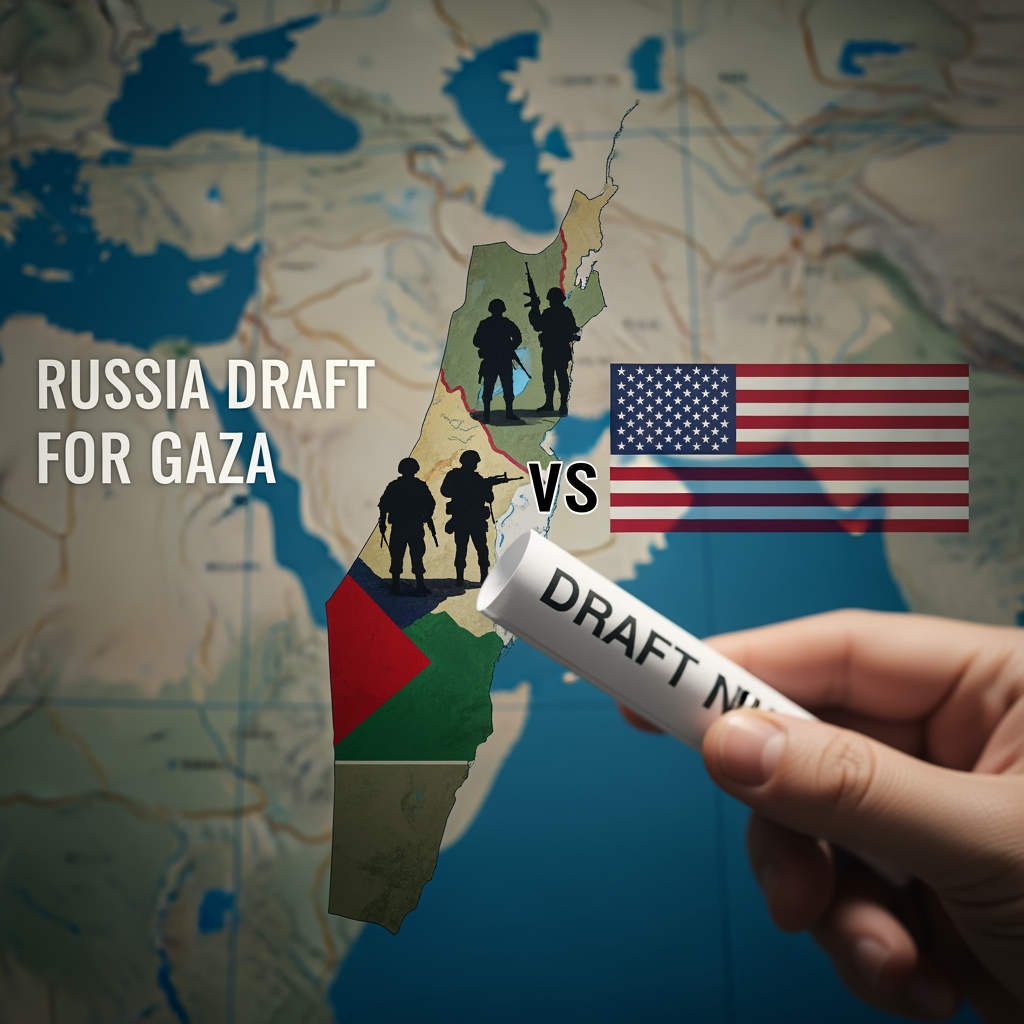Illustration for: Russian Draft for Gaza: A Counter to US Plan
