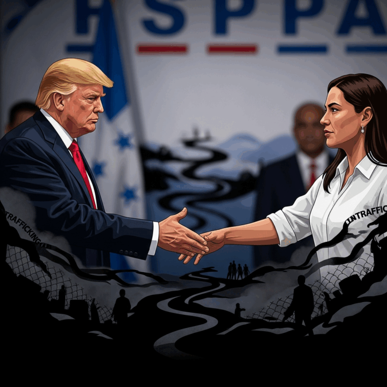 Illustration for: Trump Supports Honduran Candidate Amid Drug Trafficking Scandal