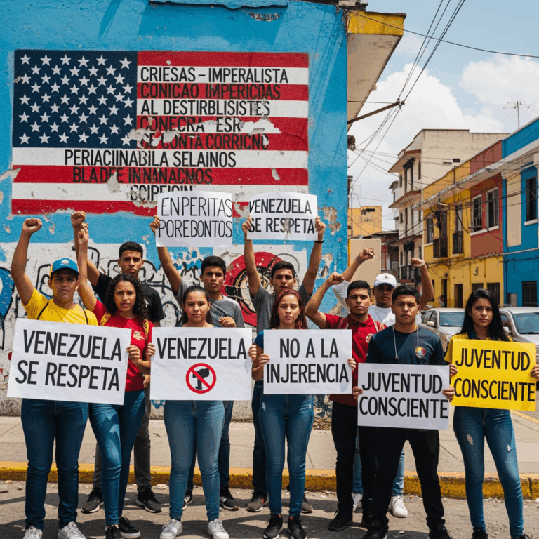 Illustration for: Youth Protest Against US Threats in Venezuela