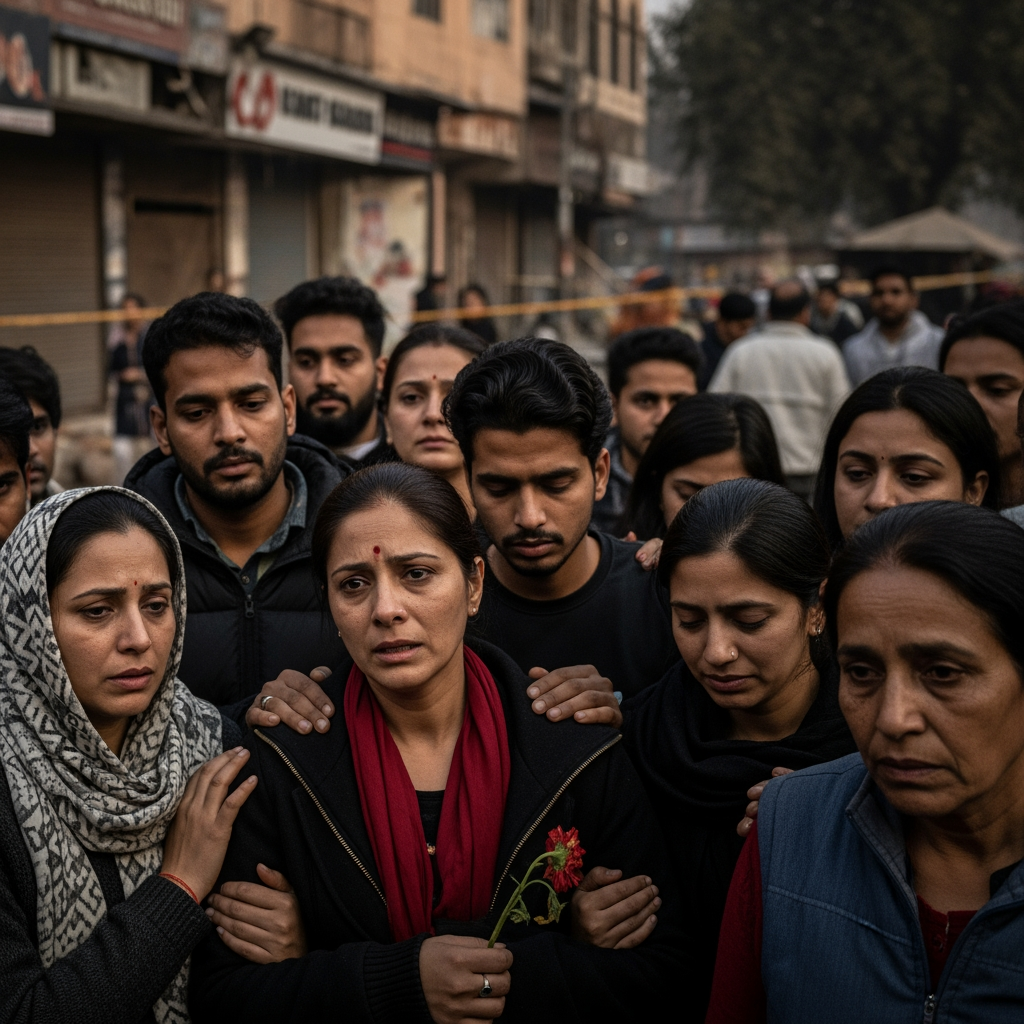 Illustration for: Delhi Blast: City Mourns Amidst Grief and Unity