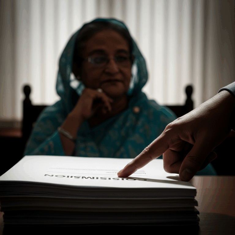 Illustration for: Commission Links Hasina to 2009 Mutiny Killings