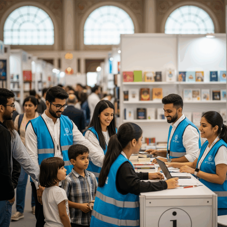 Illustration for: Volunteers Shine at Sharjah International Book Fair