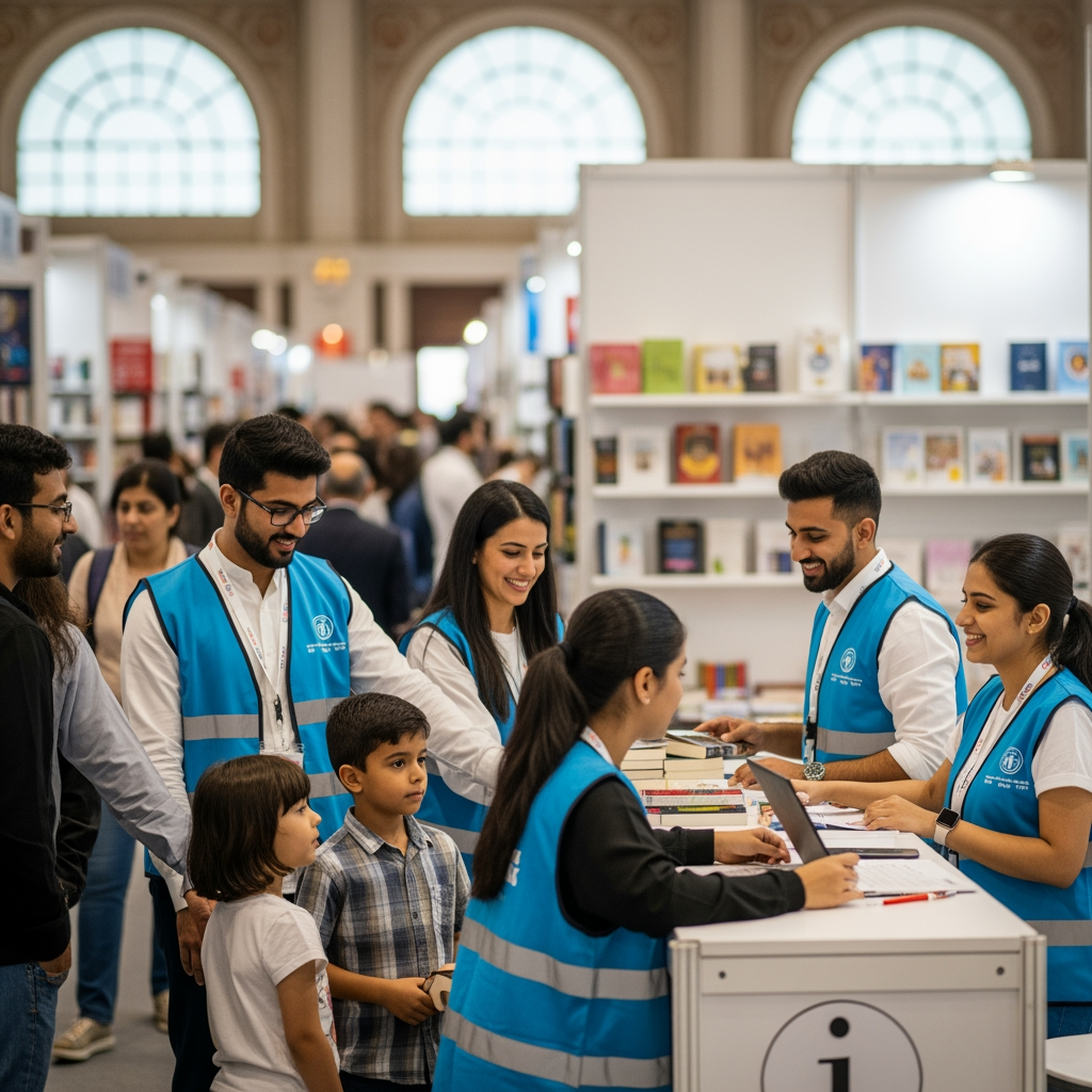 Illustration for: Volunteers Shine at Sharjah International Book Fair