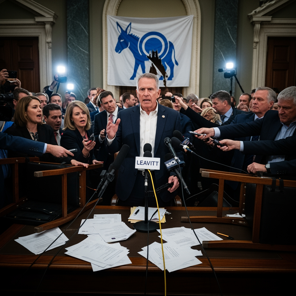 Illustration for: Democratic Party in Chaos, Says Leavitt