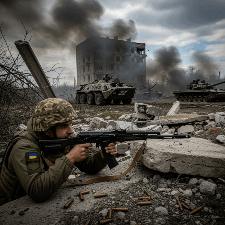 Illustration for: Russian Forces Engage in Battles in Kherson Region
