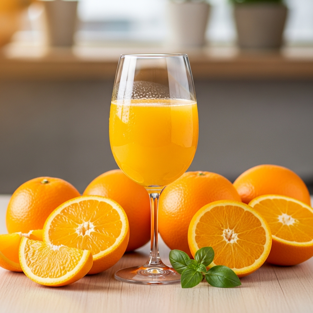 Illustration for: Benefits of Drinking Natural Orange Juice