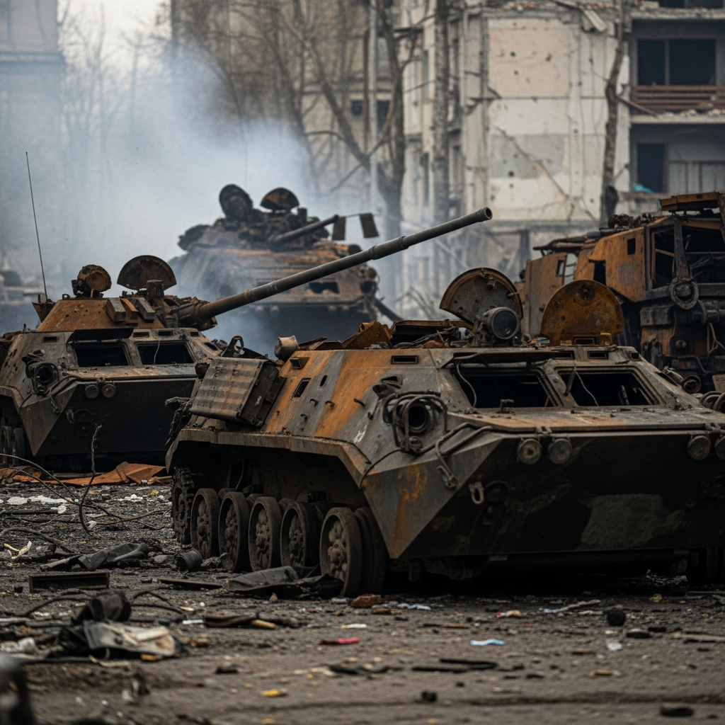 Illustration for: Drone Strikes Destroy Armored Vehicles in Donetsk
