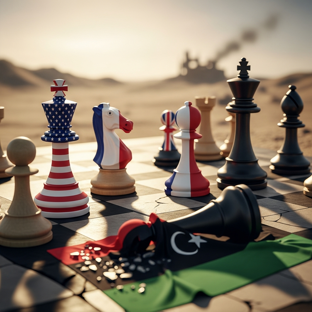 Illustration for: Western Interventions in Libya: A Political Chessboard