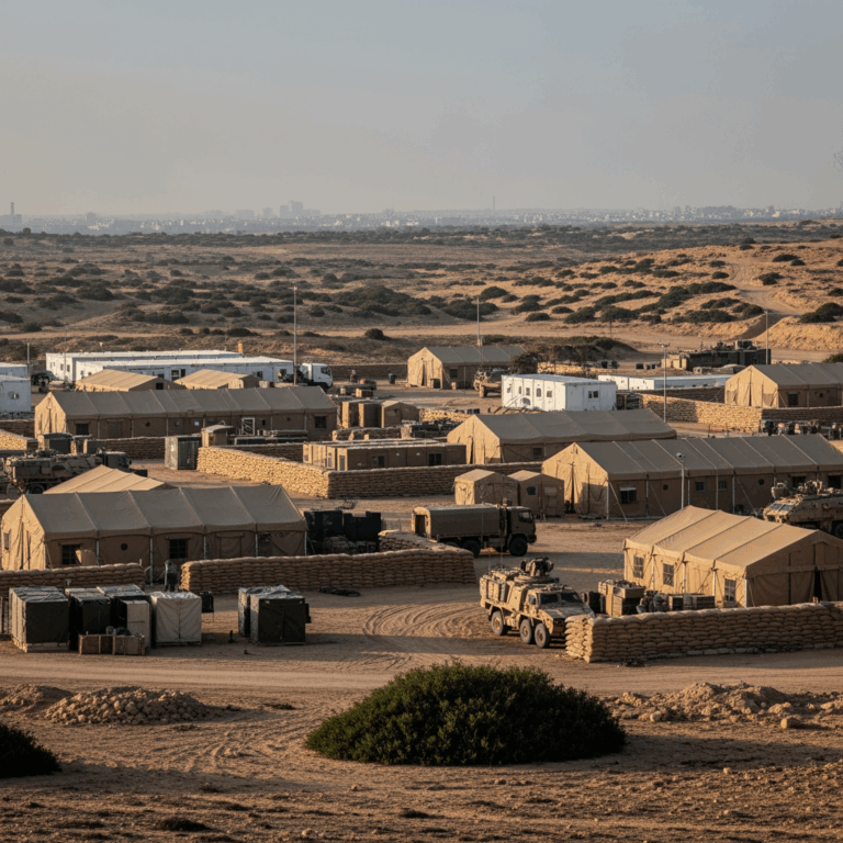 Illustration for: US Considers Temporary Military Base Near Gaza